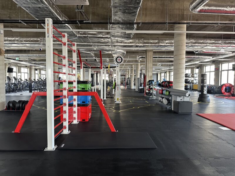 Just Gym Szczecin functional zone - training structures, fitness balls and weight training equipment.